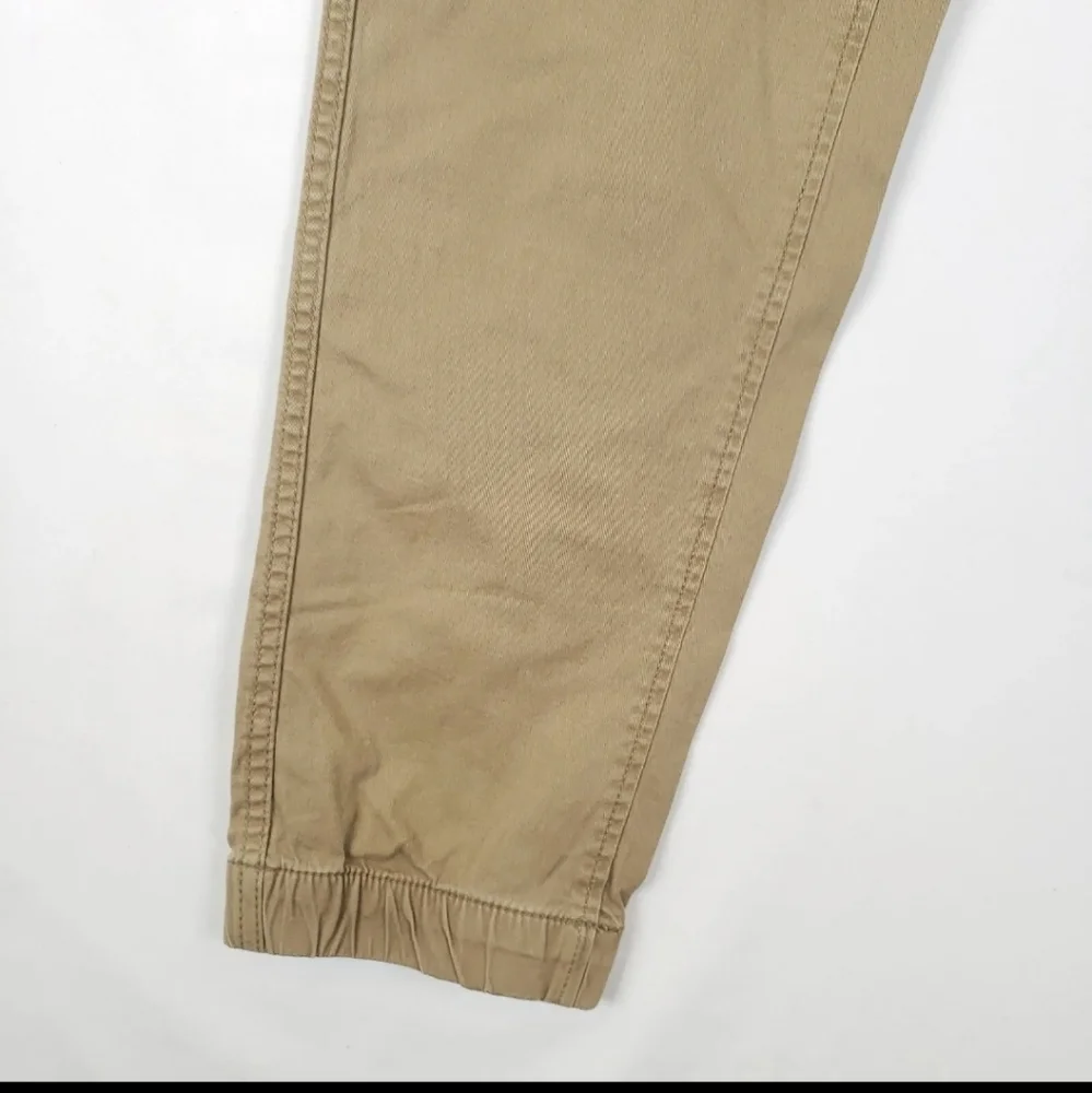 Gap Joggers Pants Elastic Ankle‎ Drawstring Waist Twill Khaki Joggers Pockets XL - Picture 3 of 7